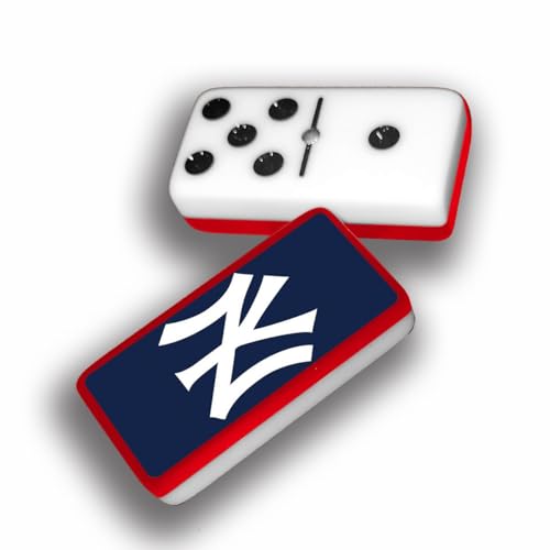 Dominos – Professional Double 9 Cuban Dominoes Set, Classic Travel Board Game with Wood Case. - color: Ny Yankees