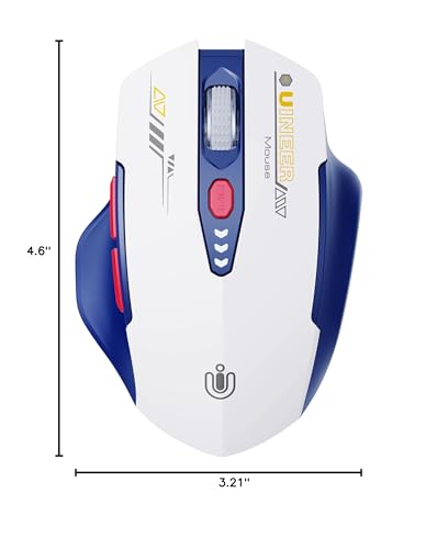 Uineer Bluetooth Mouse, Tri-Mode Wireless, Rechargeable, 3-Device Switch | Dual Bluetooth plus 2.4G connectivity, 3-device switching and a visible rechargeable battery level. - color: Blue White