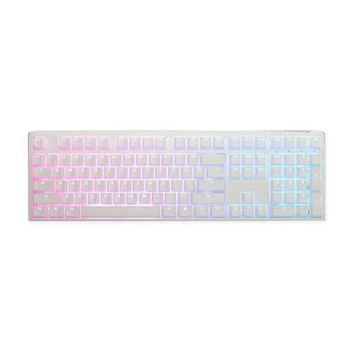 Ducky One 3 Pure White TKL Mechanical Keyboard, Cherry MX Silver | Hot-swap TKL gaming keyboard, Cherry MX Speed Silver, PBT tripleshot keycaps, RGB, Pure White - color: Cherry MX Silver