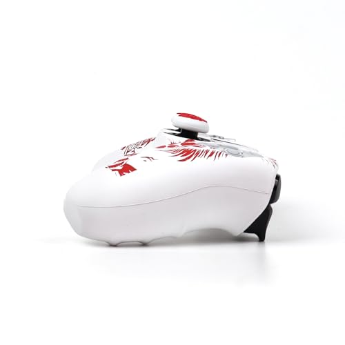 Lion Controller Skin Cover Compatible with PS5/Playstation 5 Controller, RALAN Protector Case Customised Thumb Grip - color: Lion White Red