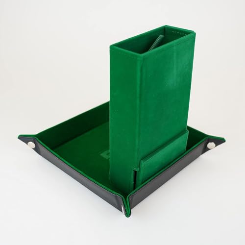 FanRoll by Metallic Dice Games Fold Up Dice Tower: Green, Role Playing Game Dice Accessories for Dungeons and Dragons