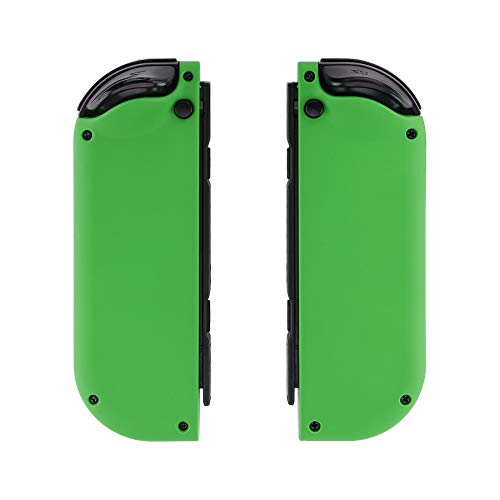 eXtremeRate DIY Replacement Shell Buttons for Nintendo Switch & Switch OLED, Green Soft Touch Custom Housing Case with Full Set Button for Joycon Handheld Controller - Console Shell NOT Included - color: Green