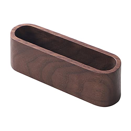 muso wood Business Card Holder for Desk 4 Pack (Walnut) | Wooden Display Business Card Stand for Office Tabletop - size: Walnut 4 Pack