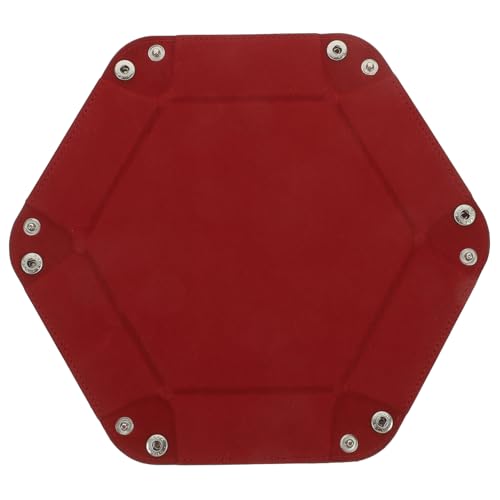 WOONEKY Foldable Pu Dice Tray for Desktop Elegant Storage Box Snaps Easy to Carry for Tabletop Games and Parties Deep
