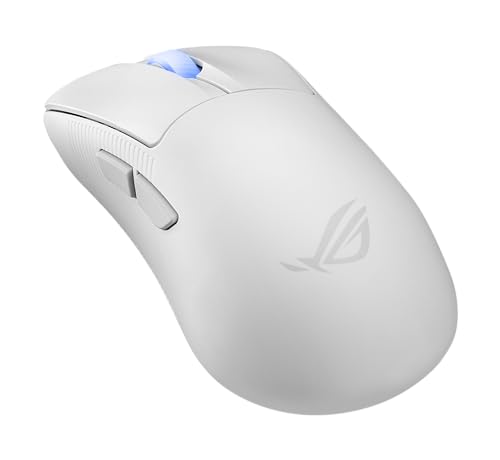 ASUS ROG Keris II Ace Wireless Gaming Mouse – Right-Handed Ergonomic, 54g, Tri-Mode Connectivity, 42K DPI, up to 107Hr Battery, PC/Mac Support - White - color: White, style: Keris II Ace