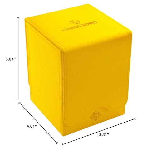 GameGenic Deck Box – Squire XL Yellow 100CT – Durable and Sturdy TCG, OCG, CCG Card Storage – Compatible with Pokemon, Yugioh, Commander, and MTG Magic: The Gathering Cards - color: Yellow