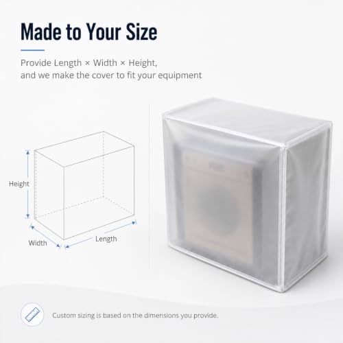Custom Frosted PVC Dust Cover, Made to Size, Zipper Drawstring - color: Frosted Pvc