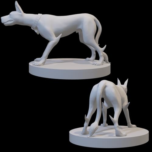 Fey Miniatures for DND Pathfinder RPG Unpainted Resin 28mm-32mm 3D Printed (Blink Dog Growling)
