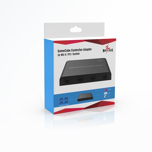MAYFLASH Gamecube Controller Adapter for Wii U, PC Windows and Switch/Switch 2, 4 Ports