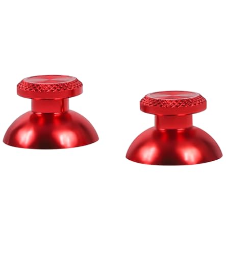 Ceozon Replacement Metal Thumb Grips Accessories for Ps5 Controller Thumbsticks Swap Joysticks Repair Kit (Red)