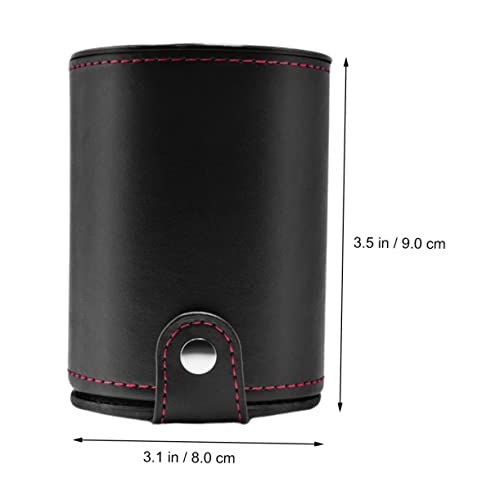 VICASKY 2sets Leather Dice Cup Set Double-Layer Storage Pu Leather Shaker for Ktv and Bars Includes Dice Lightweight and Compact Design