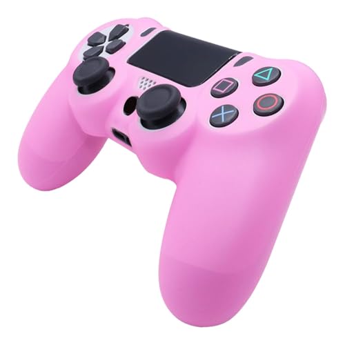 Ralan Silicone Controller Skin Protector for PS4 - Pro Thumb Grip x6, Skull Cap Grip x2 (Camouflage Pink+White Pink) - color: Pink