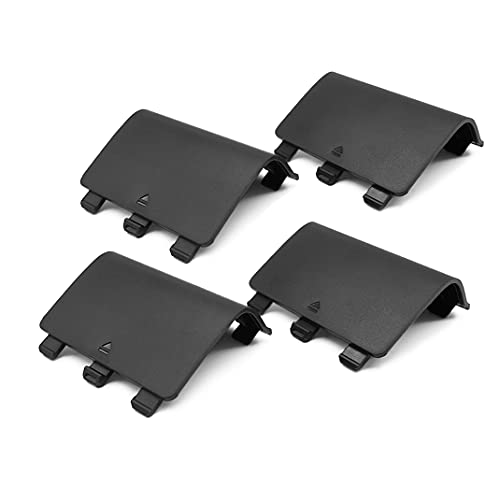 KELIFANG Replacement Battery Cover Door Compatible with Xbox One, One S, One X Controller, Battery Back Shell Repair Part Compatible with Xbox Wireless Controller (4 Pack, Black) - color: Black