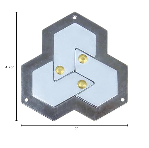 BePuzzled |Hexagon Hanayama Metal Brainteaser Puzzle Mensa Rated Level 4, for Ages 12 and Up