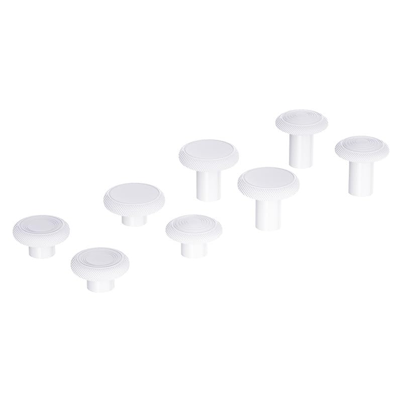 HEXGAMING 8-Pack Replacement Thumbsticks Caps, White | 2 Height, Domed & Concave Grips, for Phantom & Ultimate Pro Controllers, Base Part NOT Included - color: White