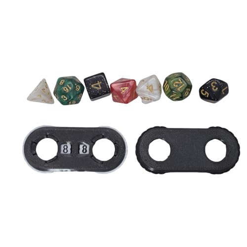 2 Pack MTG Life Counter - HP Tracker with Tracking Card SlotMTG Tabletop RPG(not inclouded dice Inside) Dungeons and Dragons(2 Pack Black White) - color: Black