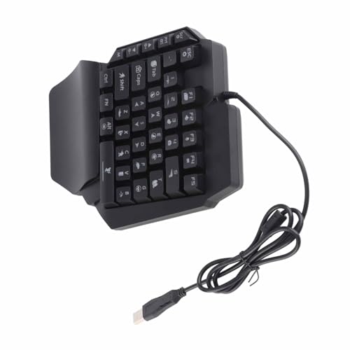GOWENIC Mini Gaming Keypad Mouse, 35 Keys USB RGB Wrist Rest Half Hand Keypad, Portable Gaming Keyboard Mouse Converter with Adapter for iOS
