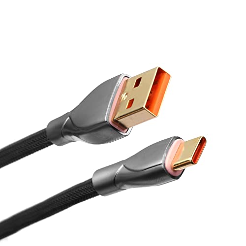EPOMAKER Mix 1.8m Coiled Keyboard Cable, USB C to USB A TPU Cable for Mechanical Gaming Keyboard, with Detachable Metal Aviator for Custom Keyboard, Black - color: Black