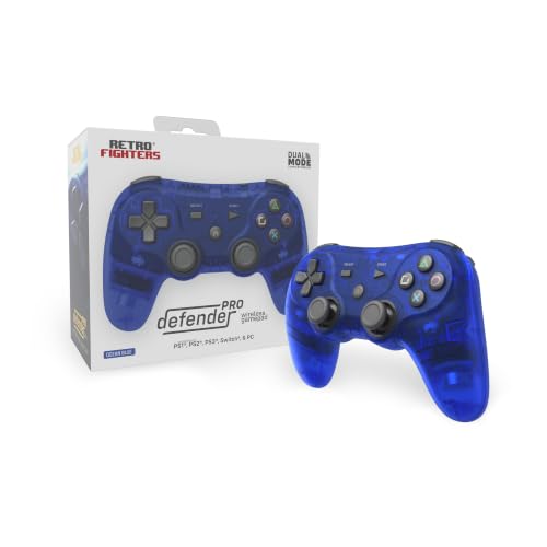 Retro Fighters Defender Pro Wireless Controller for PS1, PS2, PS3, Switch, & PC | 2.4GHz & Bluetooth (Ocean Blue) - color: Ocean Blue