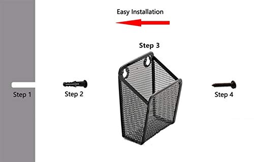 Wall Mount Metal TV Remote Control Mobile Phone Storage Holder Media Organizer Box