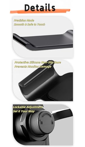 【1PACK Clamp-On Monitor Headphone Stand – Adjustable Headset Holder with 360° Rotating Hook, Silicone Protection, Space-Saving Desk Organizer for Office, Gaming & Study YA-C (Black)