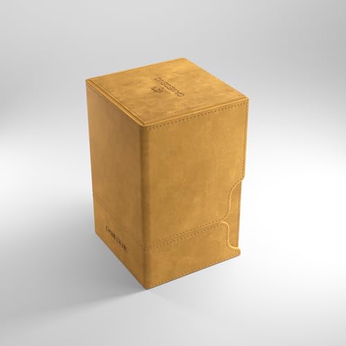 Gamegenic Watchtower 100+ XL Convertible Deck Box - Double-Sleeved Card Storage, Card Game Protector, Nexofyber Surface, Holds Up To 100 Cards, Sand Color, Made