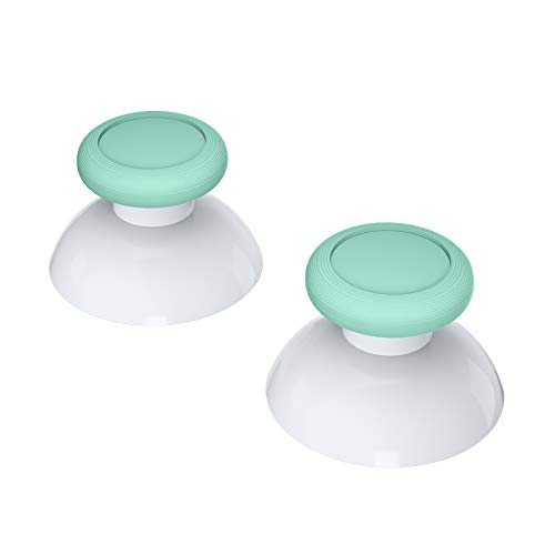eXtremeRate Mint Green & White Dual-color Replacement 3D Joystick Thumbsticks, Analog Thumb Sticks with Cross Screwdriver for Nintendo Switch Pro Controller - color: White & Mint Green