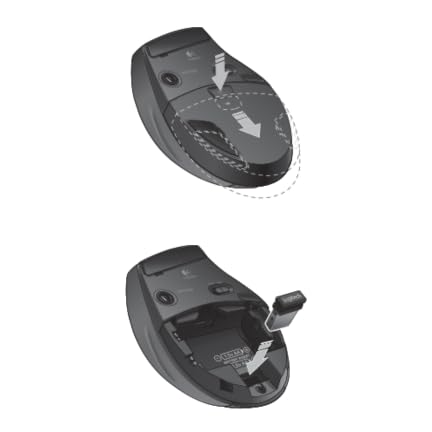 Logitech M705 Marathon Full Size 2.4 GHz Wireless Mouse - Black | Hyper-fast wheel, USB-A Nano Receiver, 5 customizable buttons, Windows Mac Linux compatible, certified for Chrome - style: M705