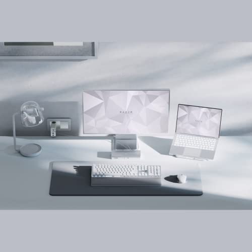 Razer Pro Glide Soft Mouse Mat, Textured Micro-Weave Cloth, White, XXL | Thick, High-Density Rubber Foam, Anti-Slip Base - size: 16.1L x 37W inches
