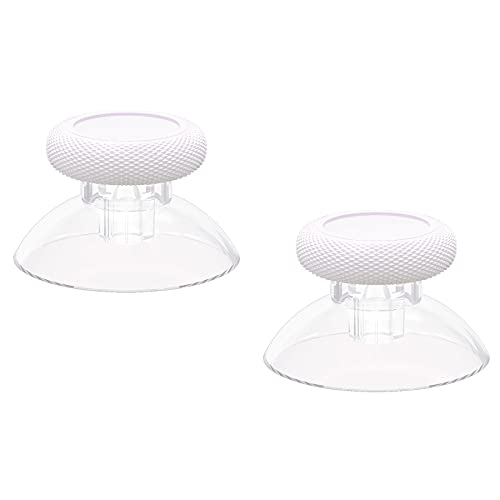 eXtremeRate Replacement Thumbsticks for Xbox Controller, Joysticks Repair Kit for Xbox Series X/S, One (Standard, Elite V1), Custom Analog Stick Button - White & Clear - color: Clear White