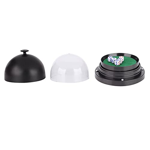 SUNGOOYUE Automatic Set, Anti Trap Black Dice Cup Shaker with 5 Dices and Transparent Plastic Cover, for KTV Pub Bar Family Friends Party Games