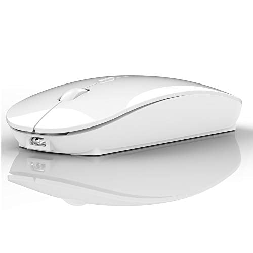 PEIBO Bluetooth Wireless Mouse for Laptop mac MacBook ipad MacBook air MacBook pro pc Desktop Computer Windows Chromebook Notebook (White) - color: WHITE