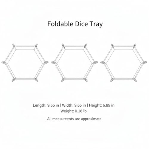Keep Dice Contained with This Foldable Hexagon Tray, PU Leather & Velvet Interior, Portable 12.6 x 9.6 Inch Rolling Surface for Tabletop Games