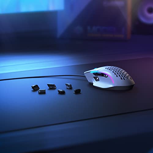 GLORIOUS Gaming Model I Wired Gaming Mouse - 69g Superlight, 2 Swappable Buttons, RGB, PTFE Feet, 9 Programmable Buttons, Side Thumb Rest - White - color: Matte White, size: Model I Wired