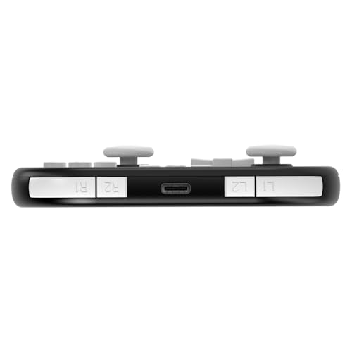 ShanWan Wireless Mini Controller for Switch, PC, iOS, Android, Supports Keyboard Mode for iPad Procreate (Black) - color: Black