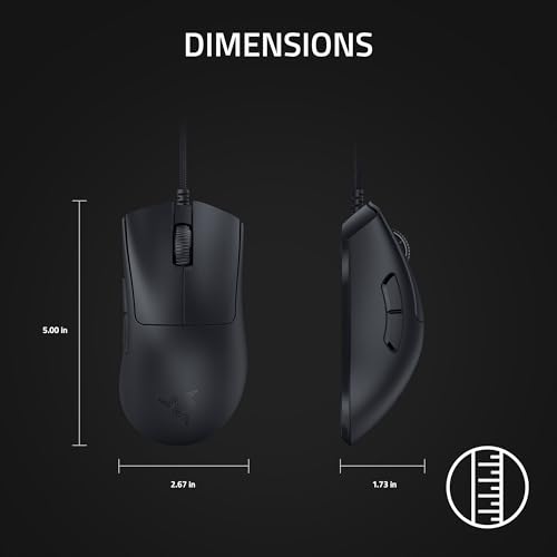 Razer DeathAdder V3 Wired Gaming Mouse: 59 g Ultra Lightweight - Focus Pro 30K Optical Sensor - Fast Switches Gen-3-8K Hz HyperPolling - 6 Programmable Buttons - Ergonomic - Speedflex Cable - Black