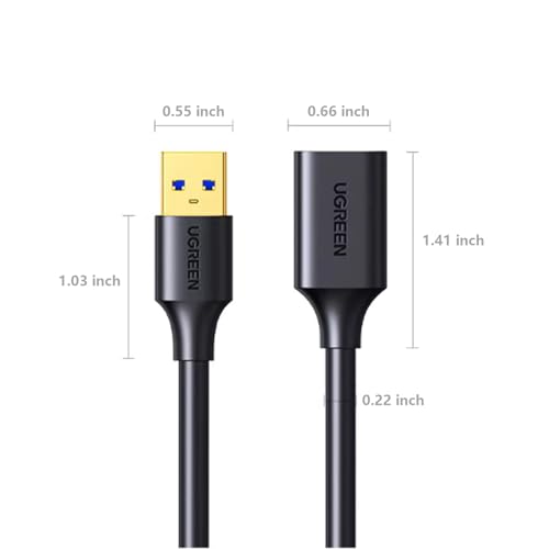 UGREEN USB Extender, USB 3.0 Male to Female Extension Cable USB Cable High Speed Data Transfer Compatible with Webcam, Gamepad, USB Keyboard, Mouse, Flash Drive, Hard Disk - size: 10 ft