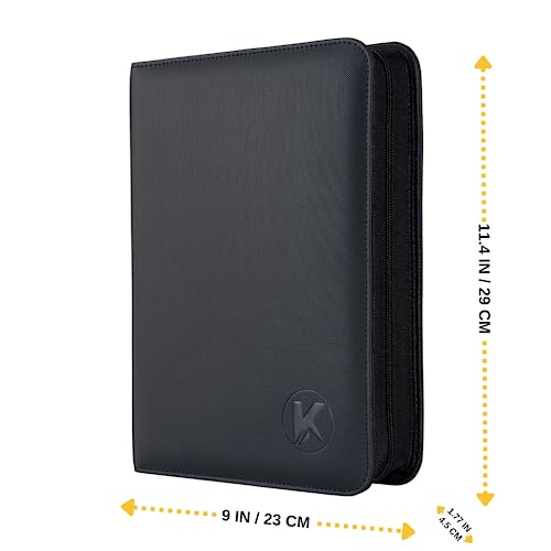 Top loader Binder, Holds 128+ Toploaders(Black) | 4 Pocket Top Loader Card Storage Case, Double-Sided Pockets for trading card in 3 x 4'' Toploaders - color: Toploader Binder Black
