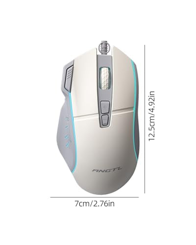 Wired Gaming Mouse, 7200 DPI Optical Ergonomic Mouse with 4 Adjustable DPI, 8 Programmable Buttons, Anti-Slip Scroll Wheel, 1.5m USB Cable for PC Laptop Office Gaming
