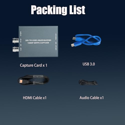 3G-SDI to USB 3.0 Video Capture Card 1080P 60FPS with HDMI and SDI Loop Out | Driver Free