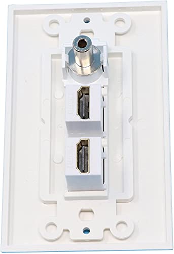 RiteAV - 1 3.5mm Audio/Headphone Jack and 2 HDMI Port Wall Plate Decorative