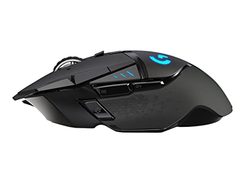 Logitech G502 Lightspeed Wireless Gaming Mouse, 25K Hero Gaming Sensor, 25600 DPI, RGB, Ultra-Light, 11 Programmable Buttons, Long Life Battery, PowerPlay-Compatible, PC - Black | HERO 25K Sensor, 25600 DPI, RGB, Weights, 11 Buttons, Long Battery, POWERPL