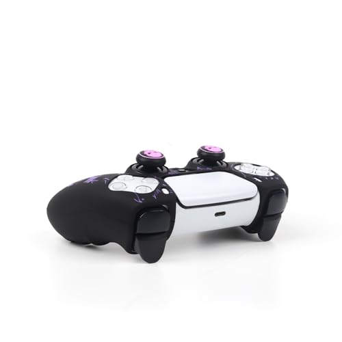 Horned Skull Controller Skin Cover Compatible with PS5/Playstation 5 Controller, RALAN Protector Case Customised Thumb Grip - color: Horned skull Purple