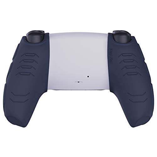 PlayVital Mecha Edition Midnight Blue Ergonomic Soft Controller Silicone Case Grips for ps5, Rubber Protector Skins with Thumbstick Caps for ps5 Controller - Compatible with Charging Station - color: Midnight Blue
