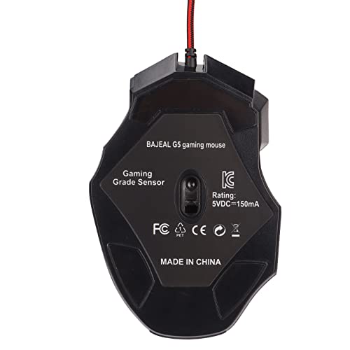 ASHATA RGB USB Wired Gaming Mouse, 3200DPI Ergonomic Streamlined Backlit Gaming, USB Cord Gaming for PC Laptop Designer, Plug and Play