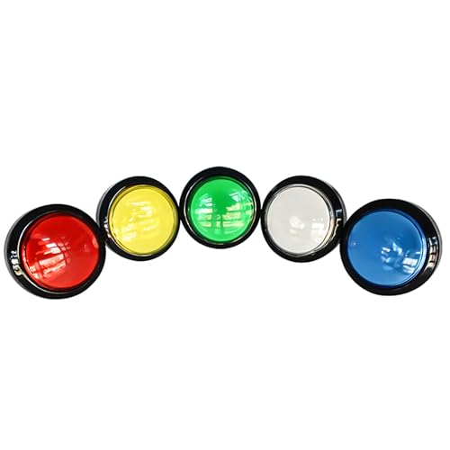 Push Button Micro Switch 46mm Round DC 12V LED Illuminated for Arcade Video Games 2Pcs Green - color: Green