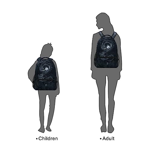 Magic Dark Dragon Galaxy Space Black Backpack Bookbag Daypack Travel School Bag - color: Black