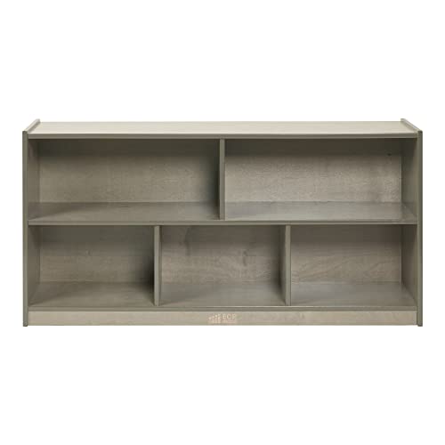 ECR4Kids 5-Compartment Mobile Storage Cabinet, Toddler, Classroom Furniture, Grey Wash - color: Grey Wash