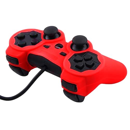 OSTENT Protective Silicone Gel Soft Skin Case Cover Pouch for Sony PlayStation PS2 PS3 Controller Color Red - color: Red