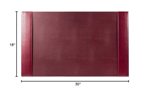 DACASSO Bonded Leather Desk Pad with Side Rails - Luxury Leather Desk Blotter for Writing - Padded Executive Desk Surface Protector - ( Burgundy, 30” x 18”) - color: Burgundy